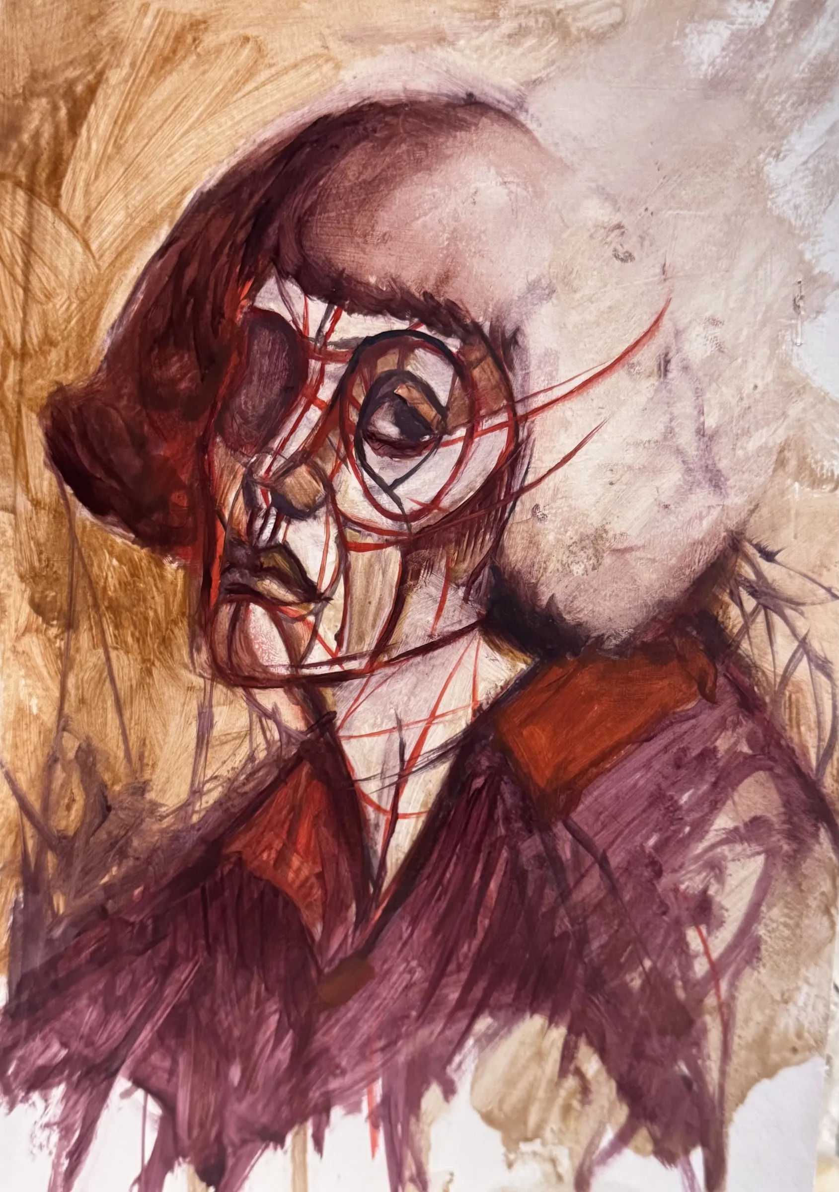 Dark flesh-toned abstract placeholder for the Self as Topography series